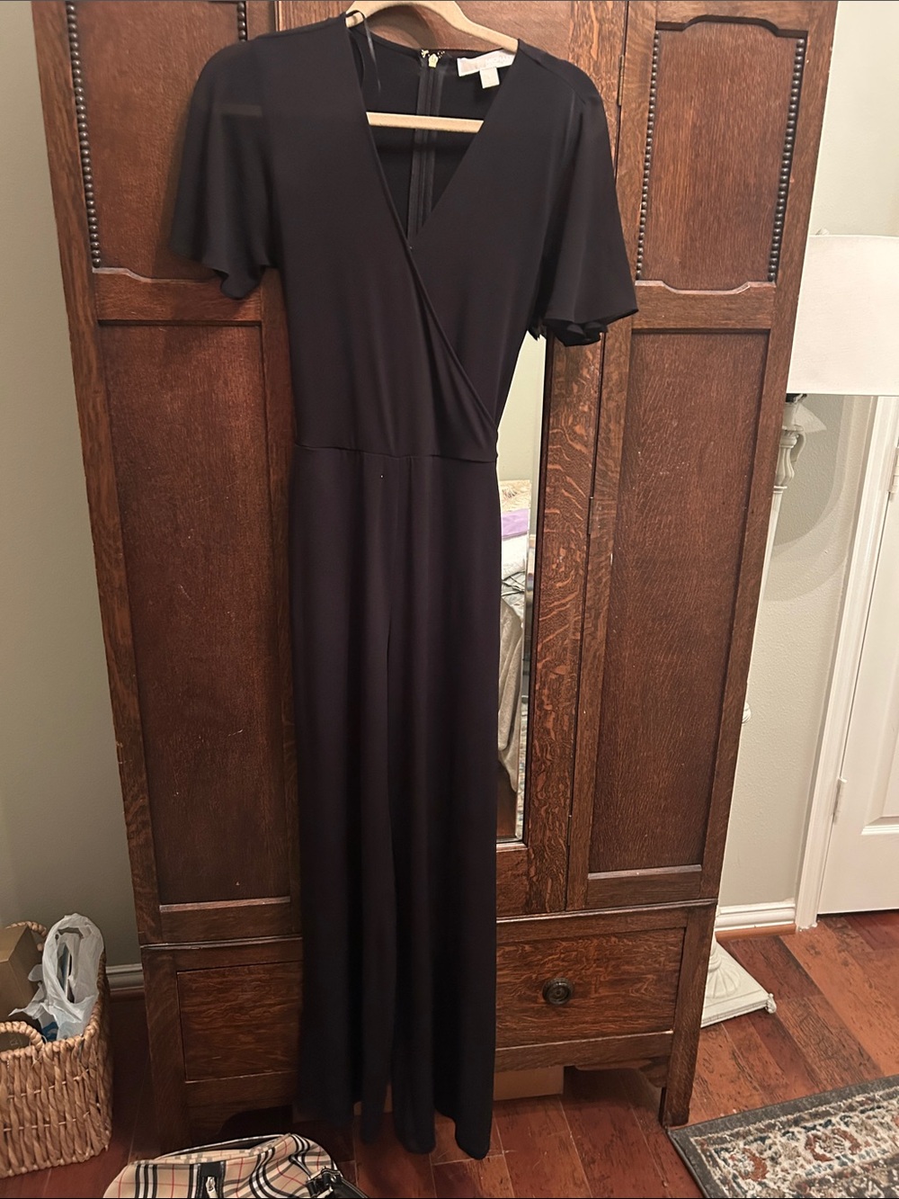 Michael Kors Black V‑Neck Wide‑Leg Jumpsuit s like new